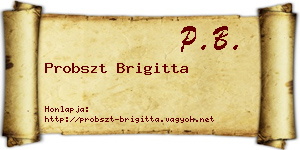 Probszt Brigitta névjegykártya